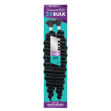 Sensationnel Human hair blend PremToo - 2x Deep Bulk 18-inch human hair blend hair extensions with for boho, knotless box styles - HB Prem Too Deep B