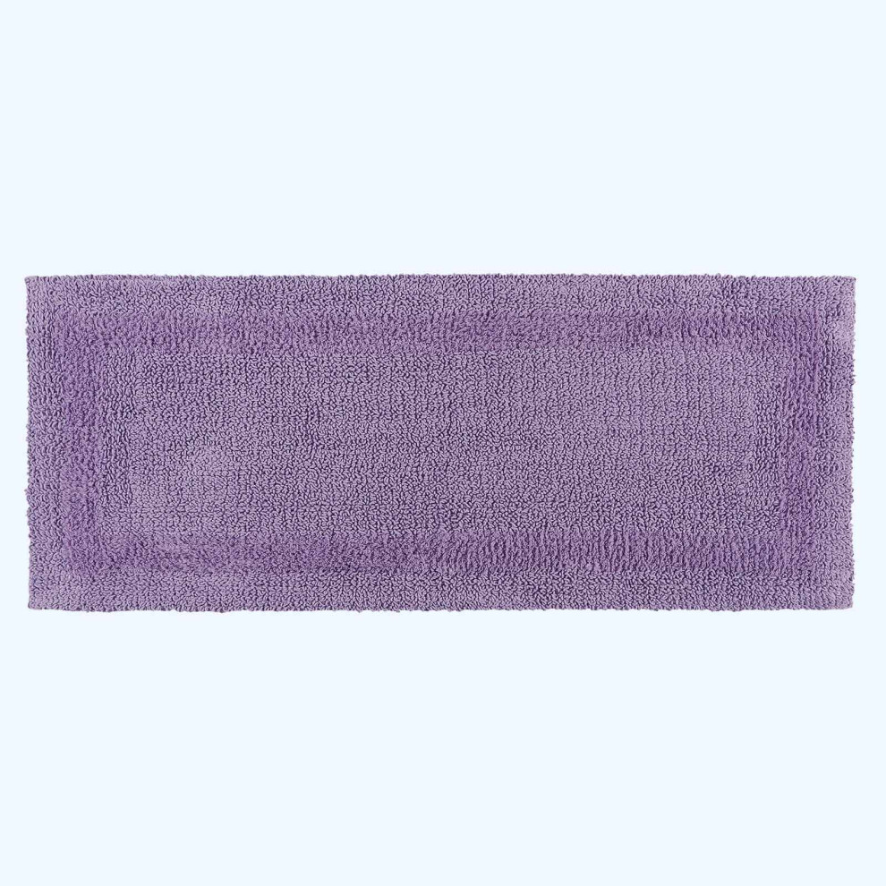 Homescapes (Lilac, 40 X 100 Cm) Luxury Reversible Cotton Bath Mat Purple