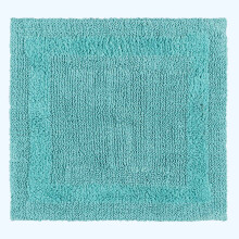 (Aqua, 50 x 50 cm) Homescapes Luxury Reversible Cotton Bath Mat
