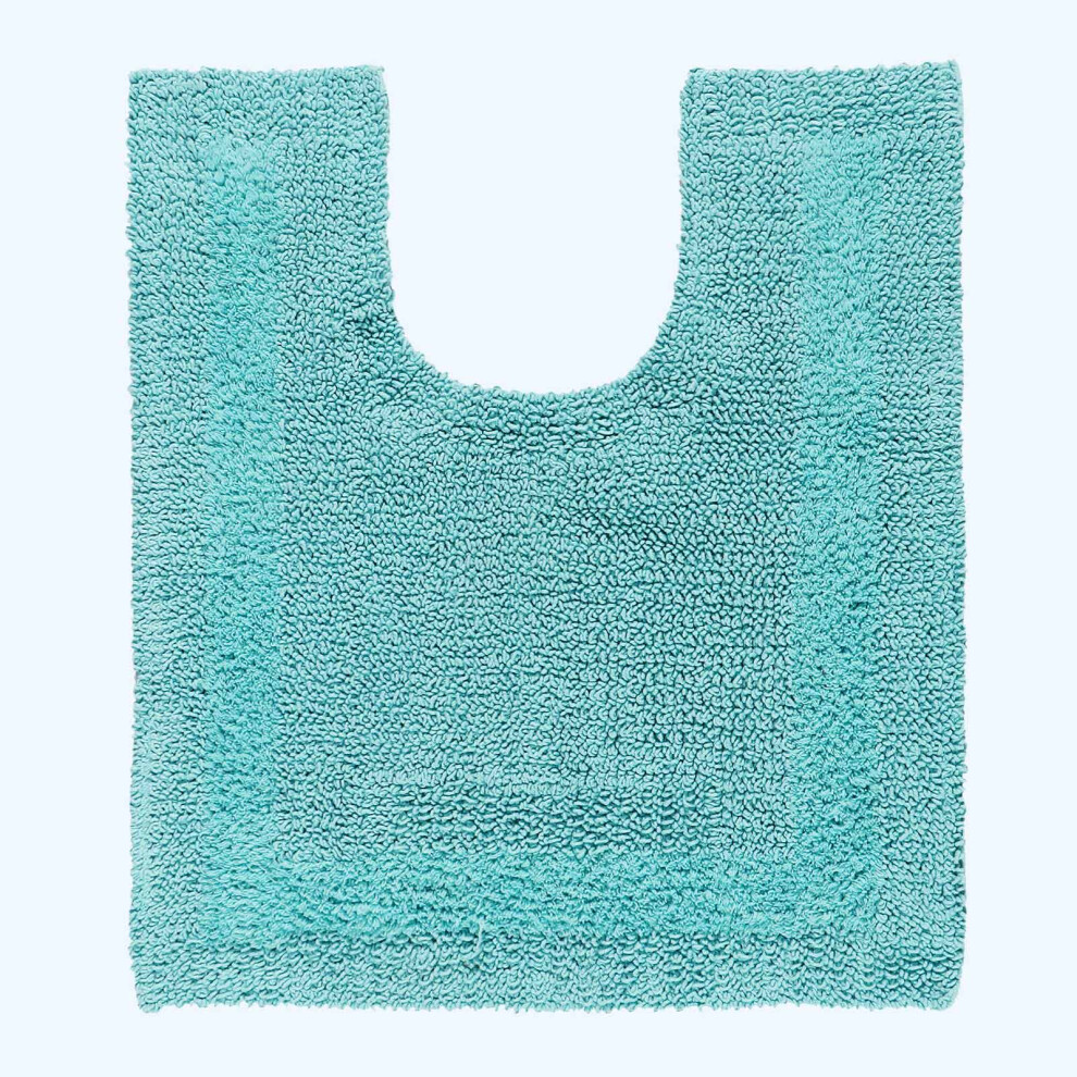 Homescapes (Aqua, 50 X 55 Cm) Luxury Reversible Cotton Bath Mat Blue