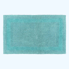 (Aqua, 70 x 120 cm) Homescapes Luxury Reversible Cotton Bath Mat