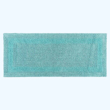 (Aqua, 40 x 100 cm) Homescapes Luxury Reversible Cotton Bath Mat