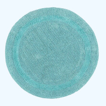 (Aqua, 80cm) Homescapes Luxury Reversible Cotton Bath Mat