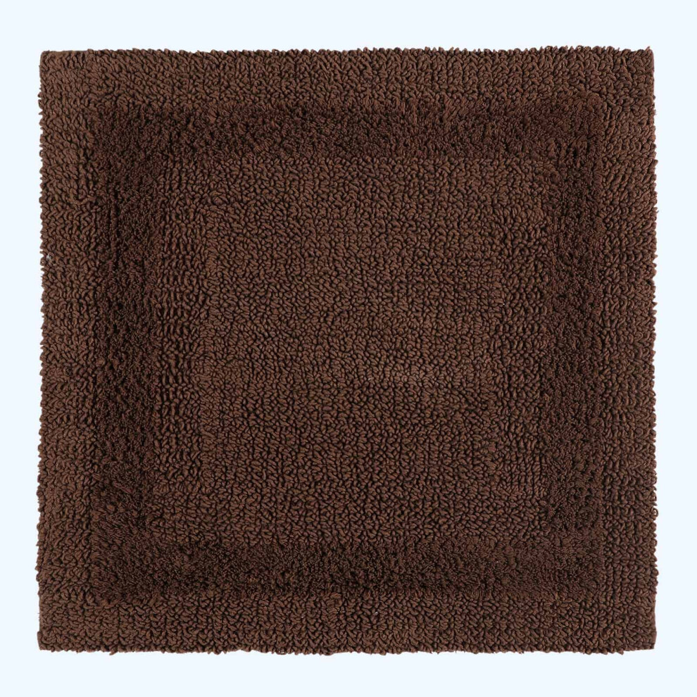 Homescapes (Chocolate, 50 X 50 Cm) Luxury Reversible Cotton Bath Mat Brown
