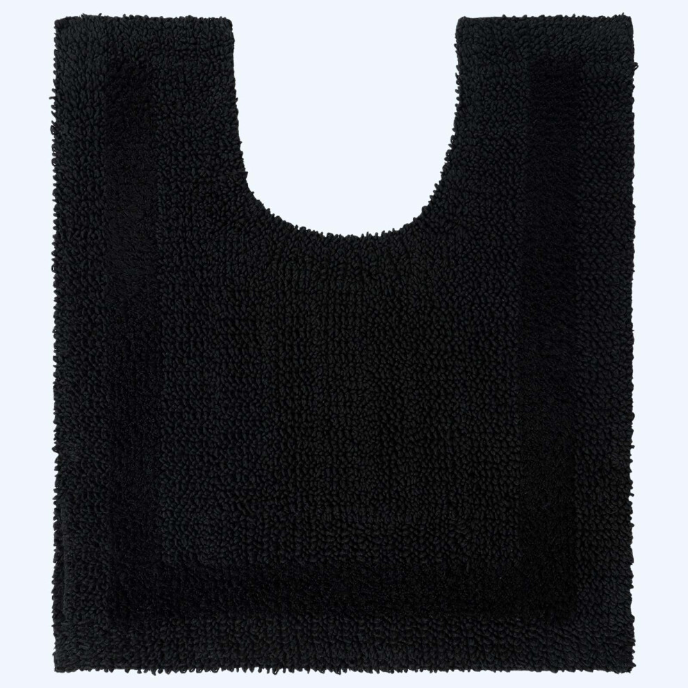 Homescapes (, 50 X 55 Cm) Luxury Reversible Cotton Bath Mat Black
