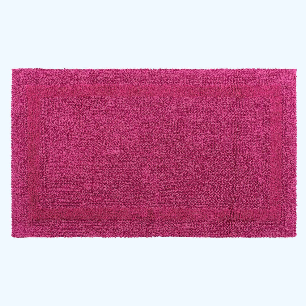 Homescapes (Raspberry, 50 X 80 Cm) Luxury Reversible Cotton Bath Mat