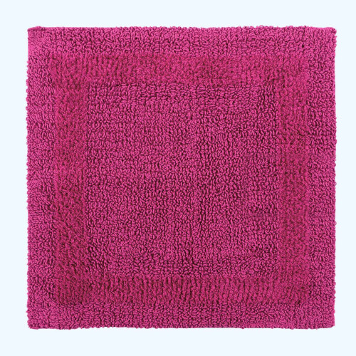 Homescapes (Raspberry, 50 x 50 cm) Homescapes Luxury Reversible Cotton Bath Mat