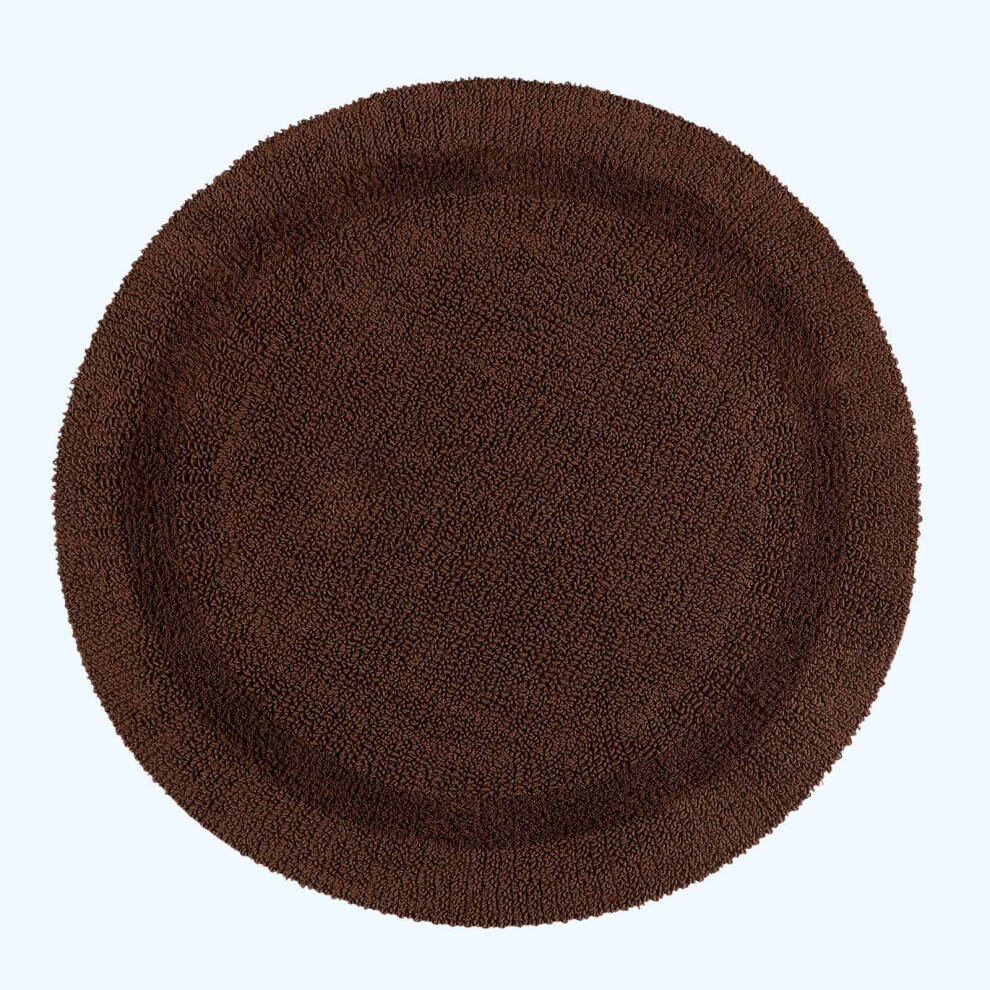 Homescapes (Chocolate, 80Cm) Luxury Reversible Cotton Bath Mat Brown