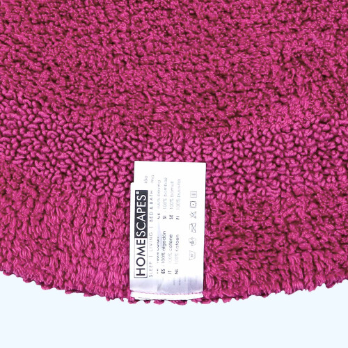 Homescapes (Raspberry, 80cm) Homescapes Luxury Reversible Cotton Bath Mat 2