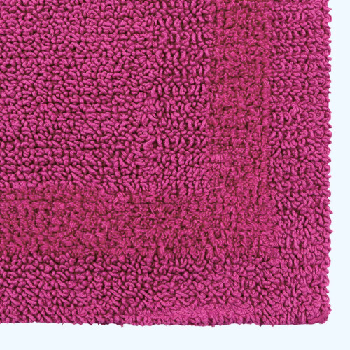 Homescapes (Raspberry, 50 x 50 cm) Homescapes Luxury Reversible Cotton Bath Mat 1