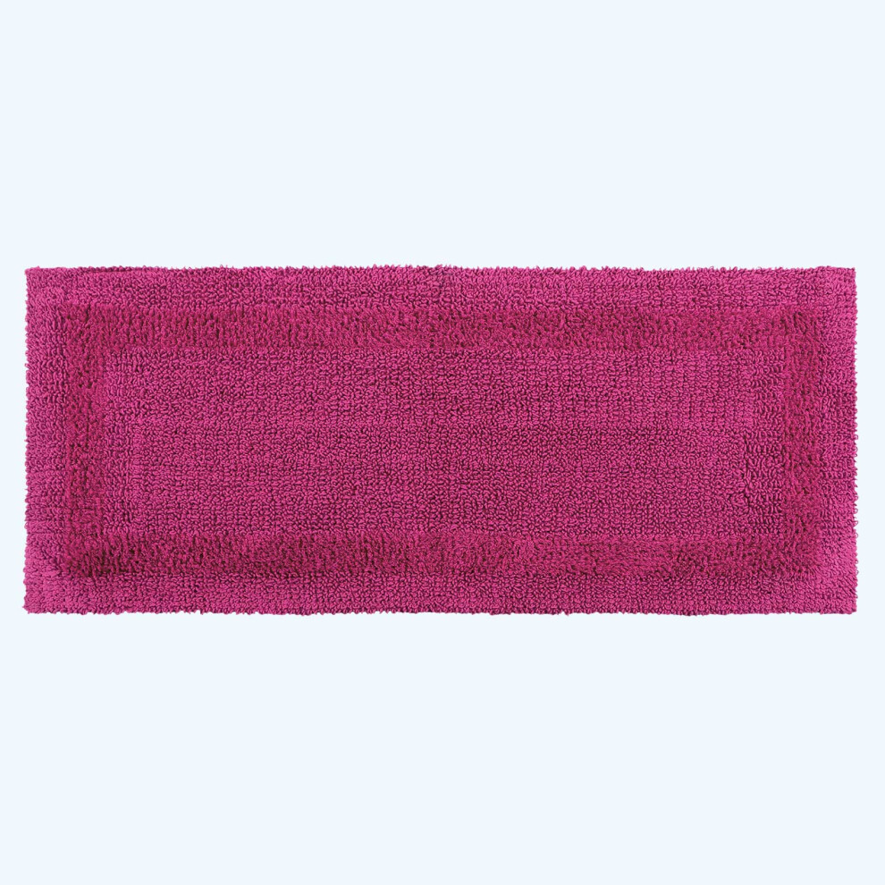 Homescapes (Raspberry, 40 X 100 Cm) Luxury Reversible Cotton Bath Mat