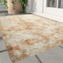 (80cm x 150cm (2ft 6" x 5ft)- Large Floor Mat Runner Rug) Shaggy Fluffy Cream Rugs Non Slip Kitchen Runner Mat