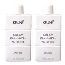 Keune Tinta Cream Developer 9% 30 Volume - 1000mL Pack Of 2 | Professional Hair Peroxide for Hair Coloring