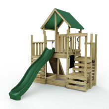 (M21 with Ramp) Rebo Modular Wooden Climbing Frame Adventure Playset - M21