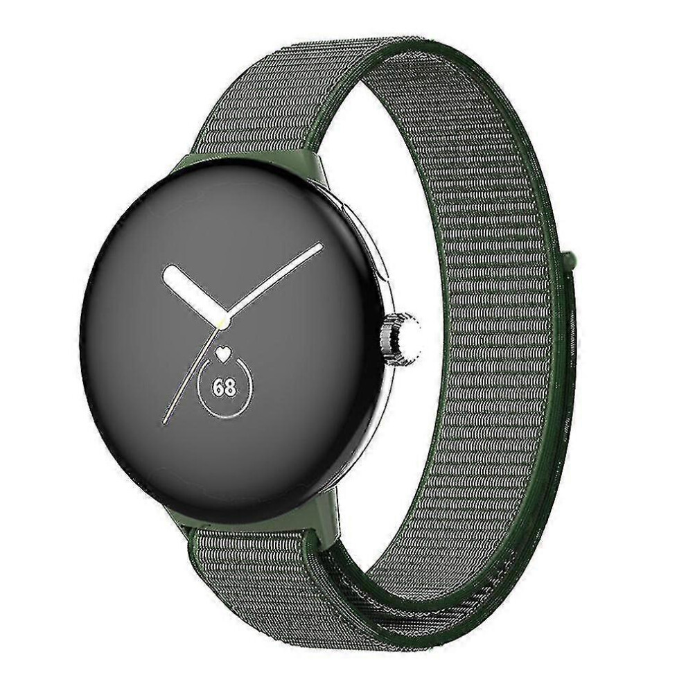 (Army One Size) Elastic Loop Band With Pixel Watch Band,Adjustable Braided Weave Strap Green 5063611389044