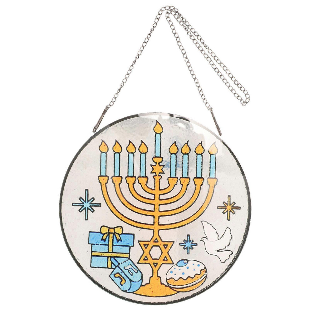 Kricely (As Show, One Size) Hanukkah Suncatcher Pendant Window Hanging Decor Wall Hanging Ornament Hanukkah Acrylic Pendant