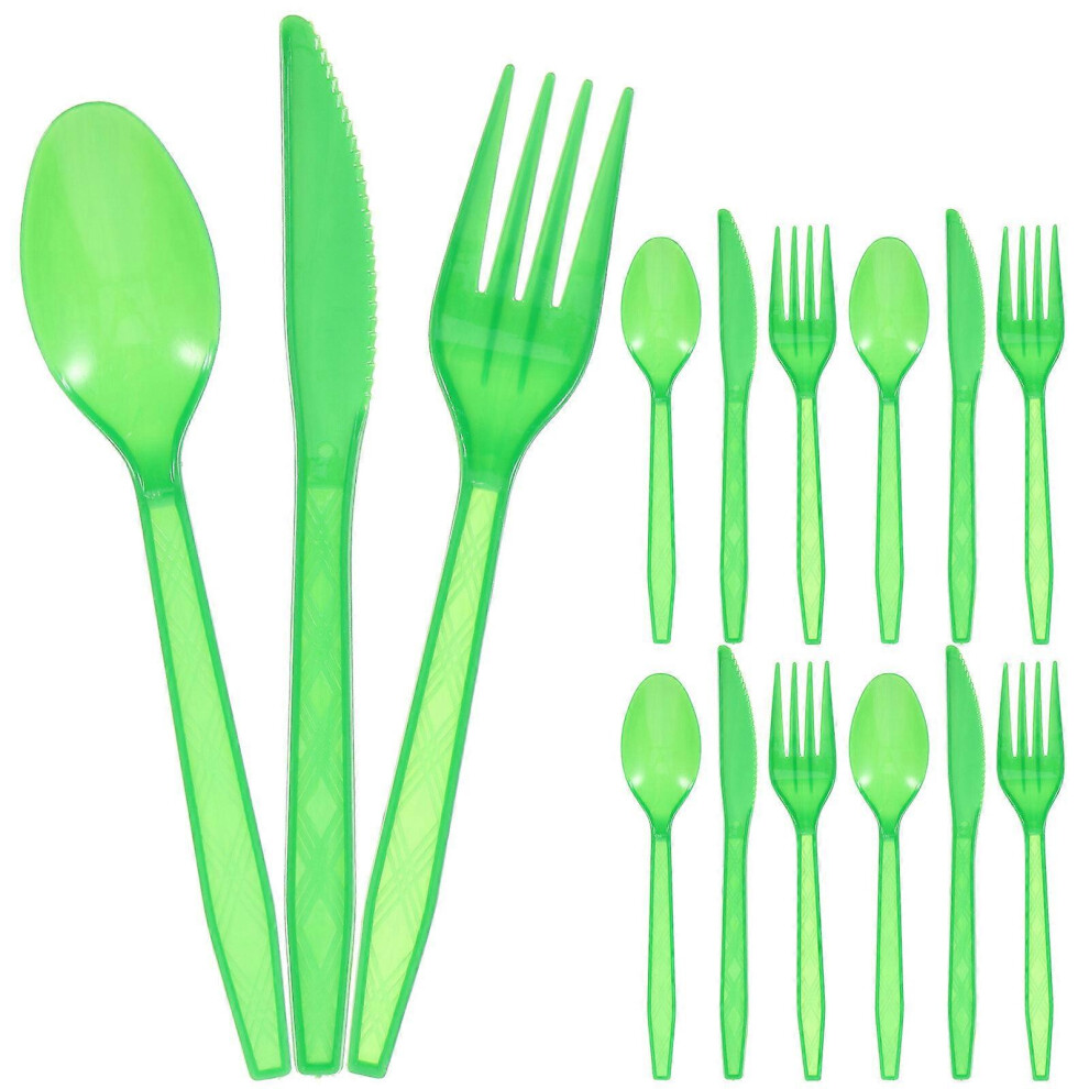 Kricely (As Show, One Size) 1 Set Of Plastic Cutlery Set Fork Spoon Cutter Set Disposable Server Cutlery Set Party Accessories