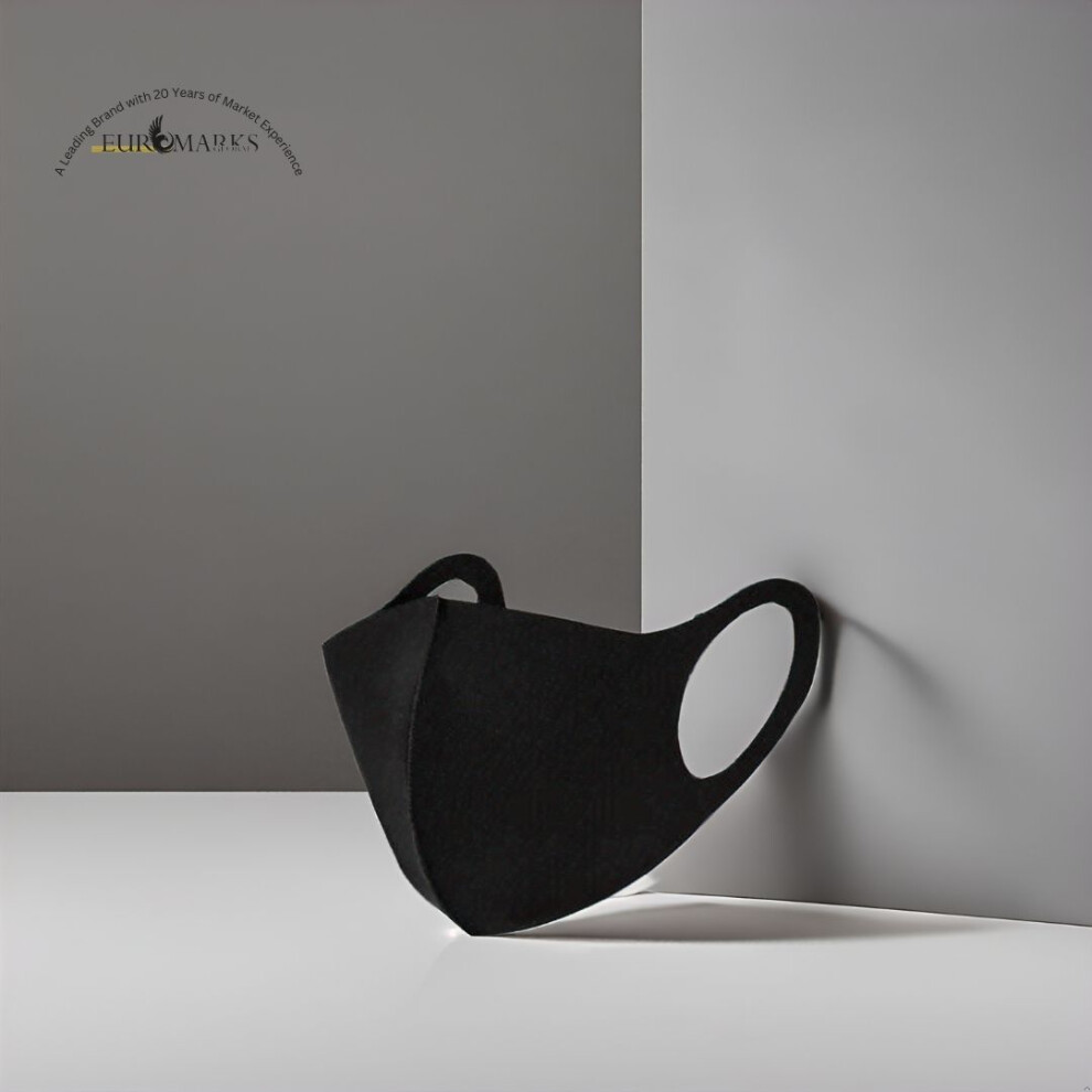 3 x Face Mask Covering Reusable Breathable Black Fabric Face Masks