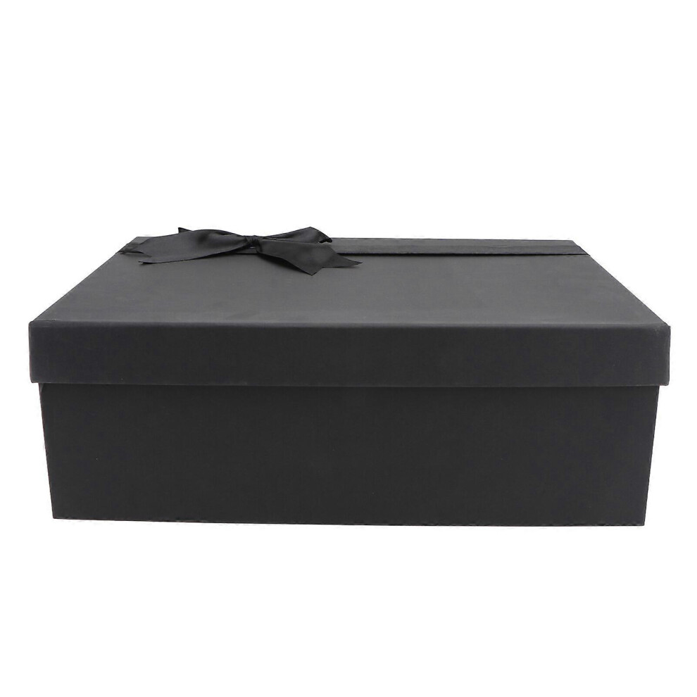 Kricely (As Show, One Size) 1Pc Wrapping Box Exquisite Gift Packing Case Gifts Paper Container (Black) Black