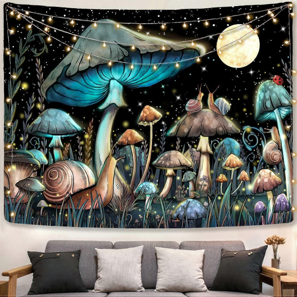 Konhill (As Show, One Size) Other Wall Decor 90X120cm Mushroom Tapestry Plant Tapestry Star Tapestry Cute Tapestry For Bedroom Aesthetic Tapestries Wall Dark