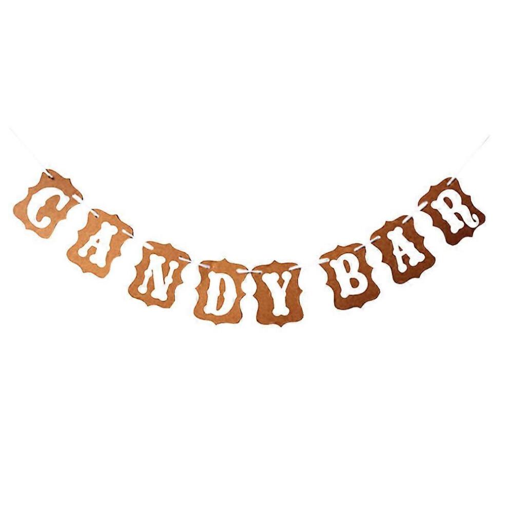Kricely (As Show, One Size) Candy Bar Banner Flag Vintage Dessert Candy Garland Paper Hanging Decorations Valentine's Day Photography Prop