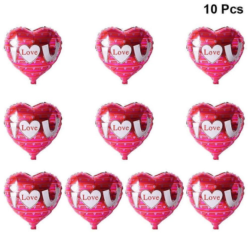 Kricely (As Show, One Size) 10Pcs 18 Inches Love Heart Design Balloons Creative Letter Printing Aluminum Foil Balloon Valentines Day Photo Props Party Supplie