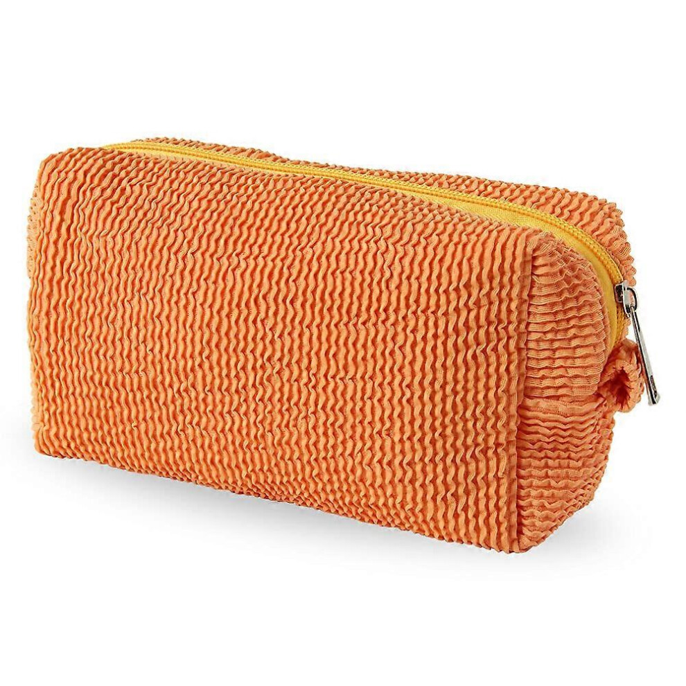 Orange (As Show, One Size) Linjou Versatile Solid Color Cosmetic Bag (Orange)