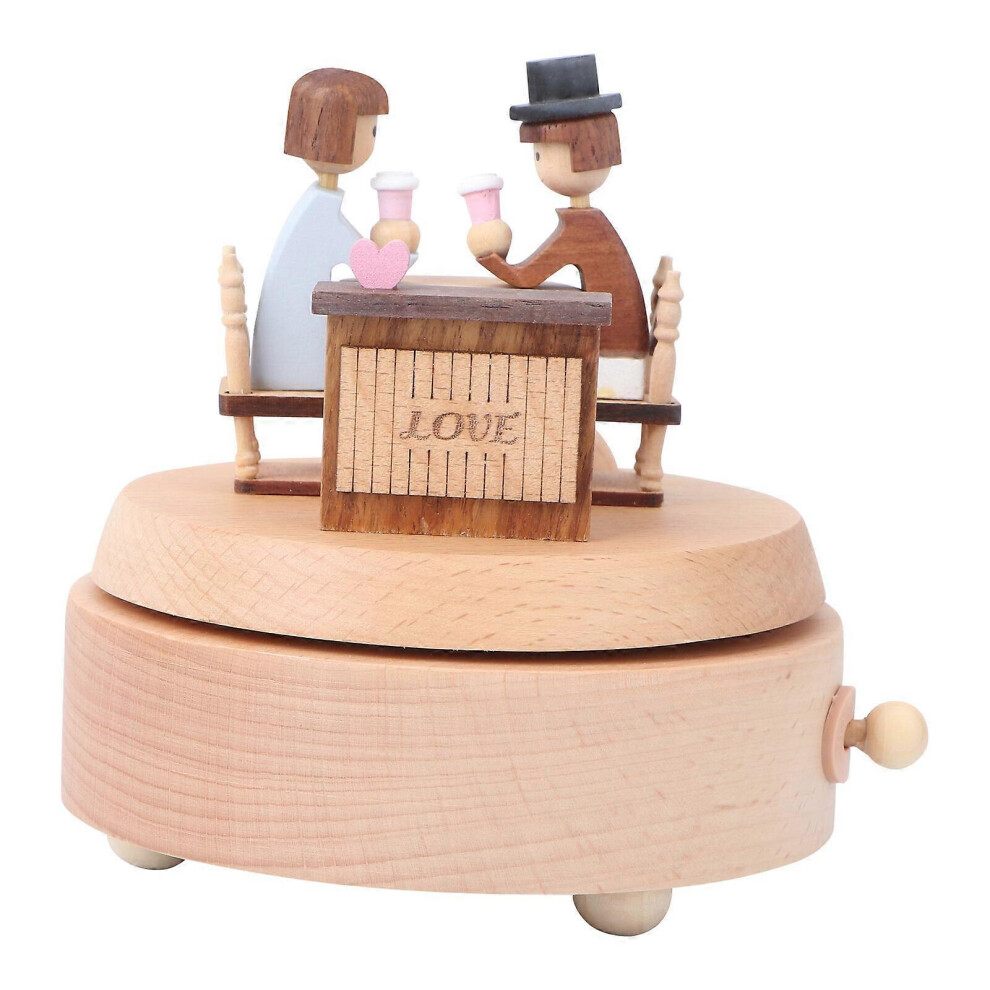 Kricely (As Show, One Size) Love Couple Musical Box Creative Birthday Gift Clockworek Musical Box Book Desktop Decoration Love Story Melody