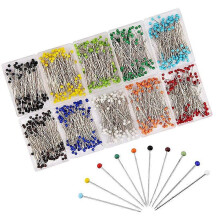 (As show, One size) LINJOU Sewing Pins 38 mm 100 Pcs for Floral Decor, Crafting, Sewing 10 Colors Sew Pin
