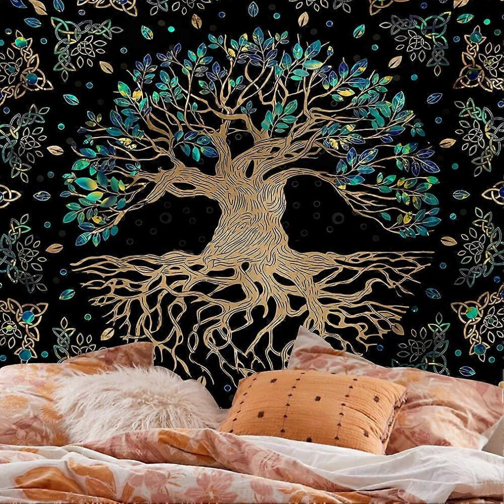 Konhill (As Show, One Size) Magical Fantasy Tree Of Life Tapestry - Hippie Tapestries Wall Hanging For Bedroom Aesthetic Wall Art (, M 51.2 X 59.1 Inch) Black