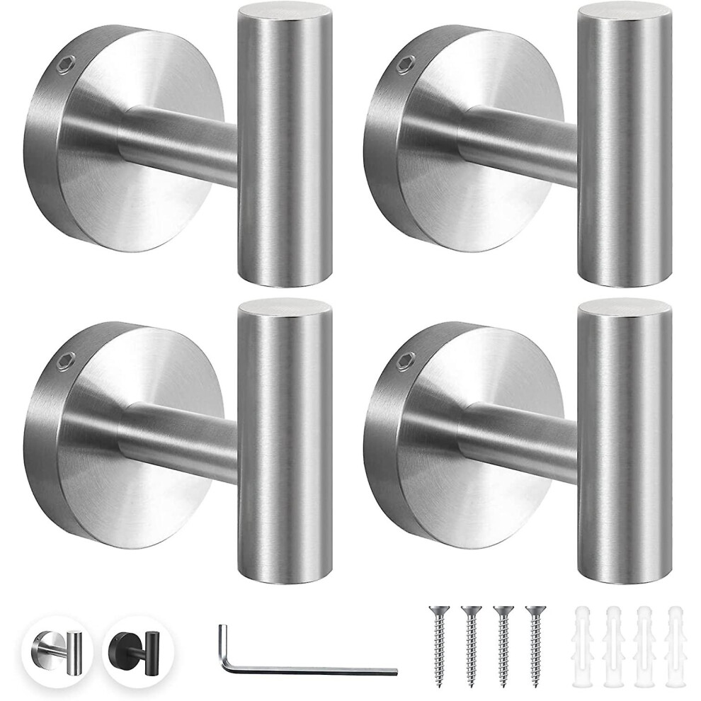 Konhill (As Show, One Size) Bathroom Hooks Bathroom Towel Hooks Set Of 4 Brushed Nickel Towel Hooks For Cupboard Door Bathroom Towel Hooks Brushed Nickel Wall