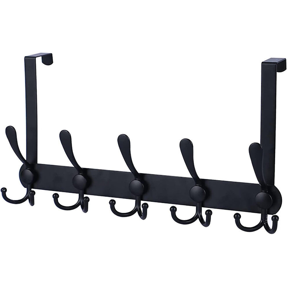 Konhill (As Show, One Size) Bathroom Hook Heavy Duty 1 Pcs On Door Hooks, Coat Rack For Hanging Clothes Hat Towel Black