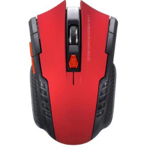 (Red) 2.4G Wireless Mouse 1600DPI Optical Mouse Gaming Mouse for Computer 6 Button Wireless Mouse with USB Receiver for PC Laptop Accessories
