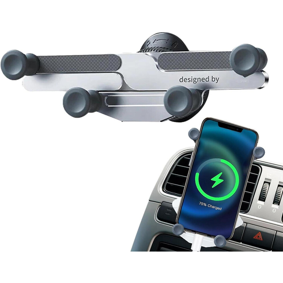 (As Show, One Size) Car Phone - Adjustable Invisible Mount For Rotating Air Vent | Phone Mount Dashboard Port 360 Degree Rotation For 5063855043009