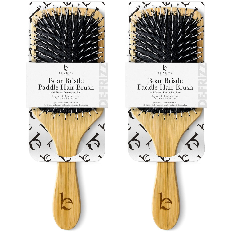 Sch Nheit Von Earth Beauty By Earth Boar Bristle Brush - Premium Paddle Brush For Fine Thick And Thinning Hair For Men And Women