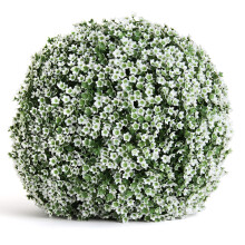 3rd Street Inn Medium Baby's Breath Topiary Ball - Artificial Plant Set - inomhus/utomhusbrllopsfestdekor - Faux Foliage Garden Sphere - Trd oc