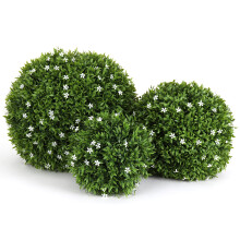 3rd Street Inn Topiary Ball Sortment - Artificial Plant Set - Indekor inomhus/utomhus - Faux Foliage Garden Sphere - Trd- och buskersttare (15
