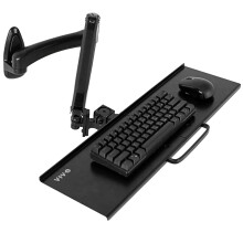 VIVO Sit-Stand 24 Inch Pneumatic Spring Keyboard and Mouse Tray Wall Mount  Counterbalance Height Adjustable Typing Platform  Ergonomic Tilt