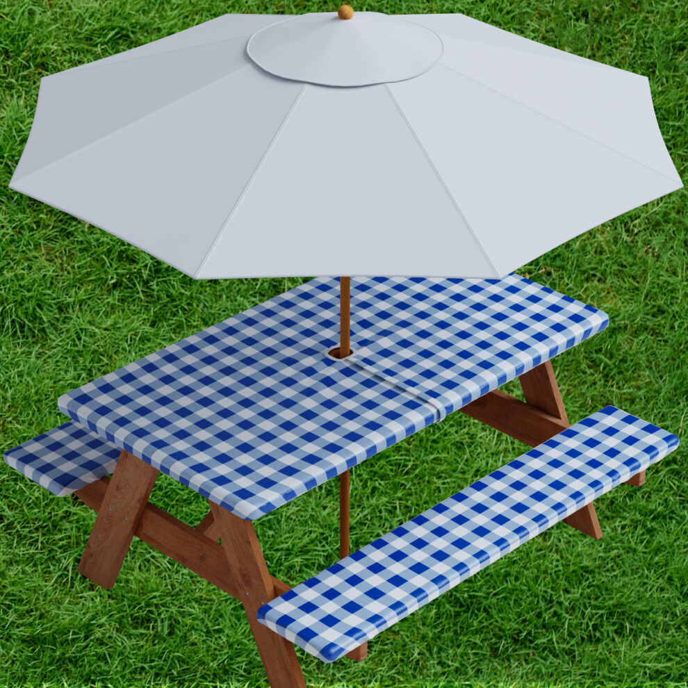 Housse de table de pique-nique et banc en vinyle Sorfey avec motif     carreaux et doublure en flanelle 30 x 96 pouces 3Pie