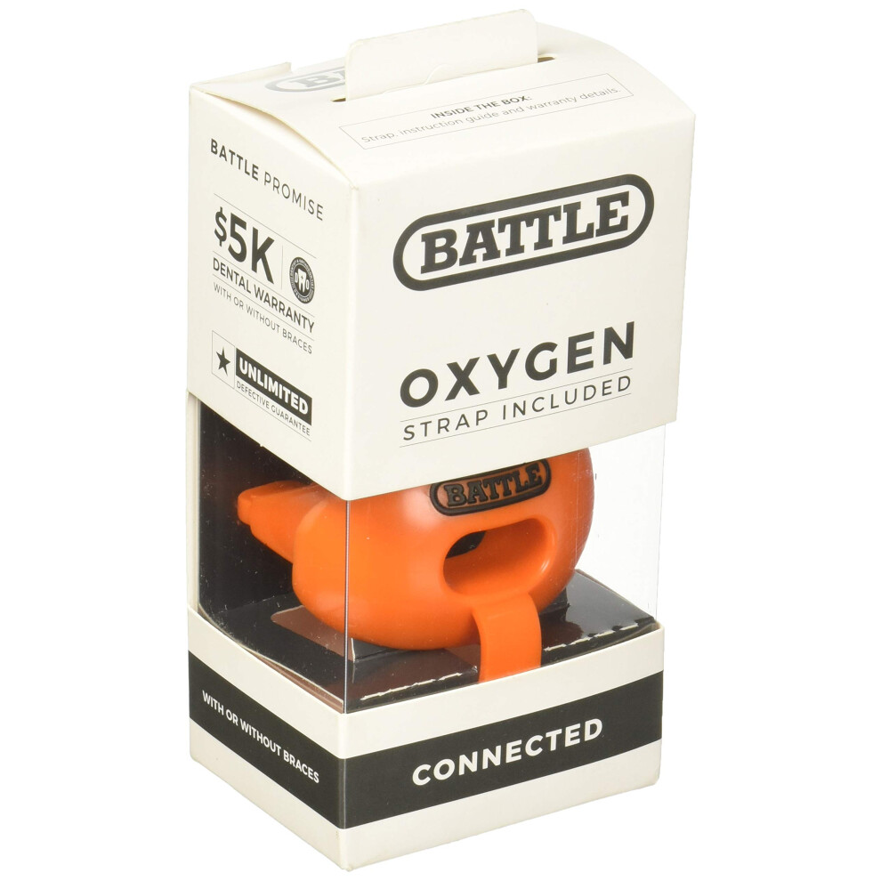 Strijd Battle Oxygen Lip Protector Mouthguard With Connected Strap - Football And Sports Mouth Guard - Maximum Oxygen Supply - Mouthpiece Fits With Or Withou