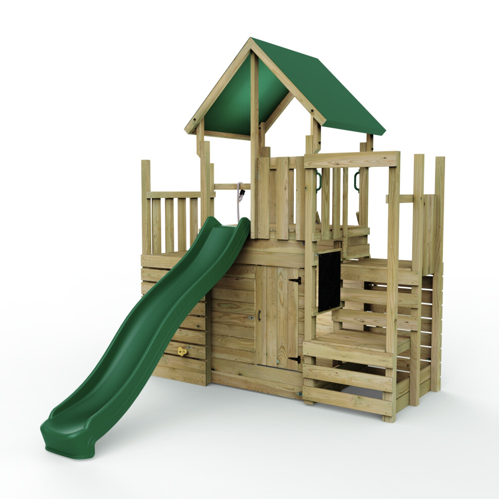 Rebo (M21 With Ramp & Den) Modular Wooden Climbing Frame Adventure Playset - M21