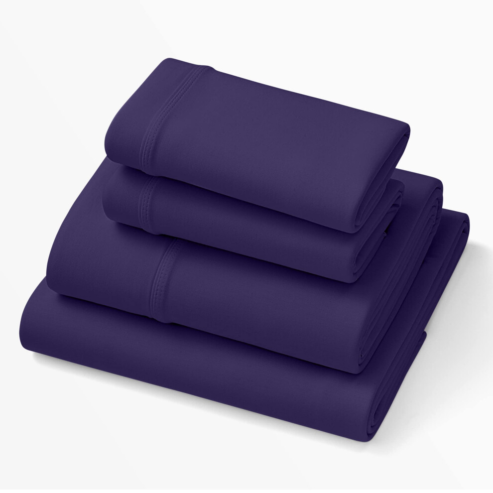 Purple SoftStretch Sheets, Queen Size, Rayon Blend, Moisture-Wicking, Deep Purple, Fits All Mattresses, Stretch for Adaptive Support-image-OPC-PFYQY9Q-NEW