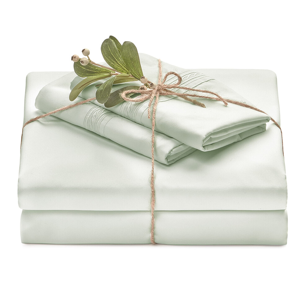 Parure de lit Chanasya Premium Soft Sage Green Twin 3 pi   ces - Microfibre percale - Drap-housse, drap plat et taies d'oreiller - Poche profonde i