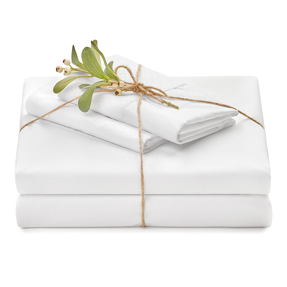 Parure de lit Chanasya Premium, 3 pi   ces, drap-housse, drap plat et taies d'oreiller, en microfibre percale, respirant, infroissable (lit simple)