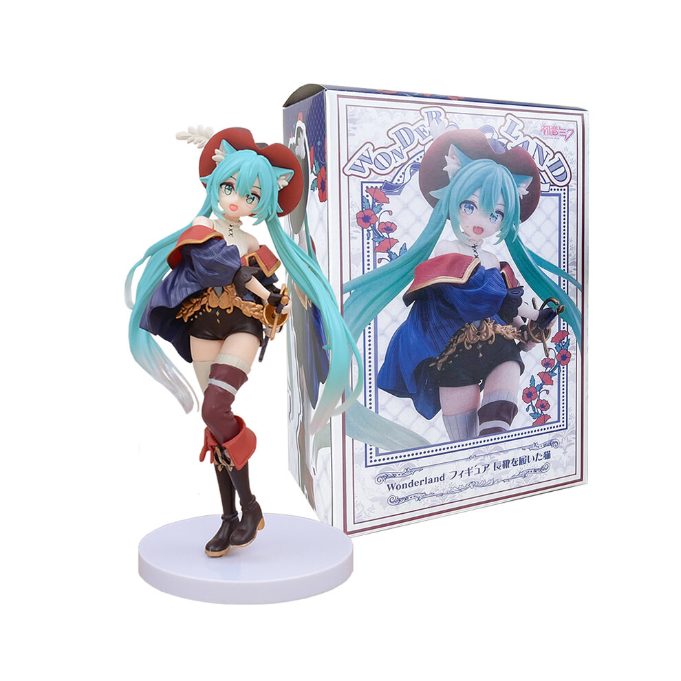 Maxpower (With Box) Anime Hatsune Miku Figure Fairy Tale Wonderland Hatsune Miku Puss In Boots Kawaii Action Figures Adult