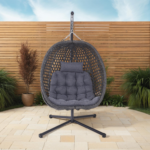 MORE4HOMES COMO HANGING RATTAN EGG CHAIR 1