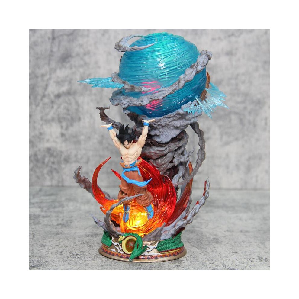 Maxpower (23Cm Goku, No Box) 25Cm Son Goku Dragon Ball Anime Figure Super Genki Bomb Luminous Figures Gk Figurine Pvc Statue Model