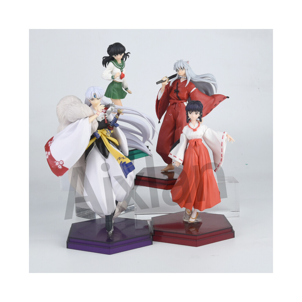 Maxpower (4Pcs Set) Anime Inuyasha Figure Inuyasha Kikyō Sesshoumaru Higurashi Kagome Pvc Action Figure Model Toys Collectible