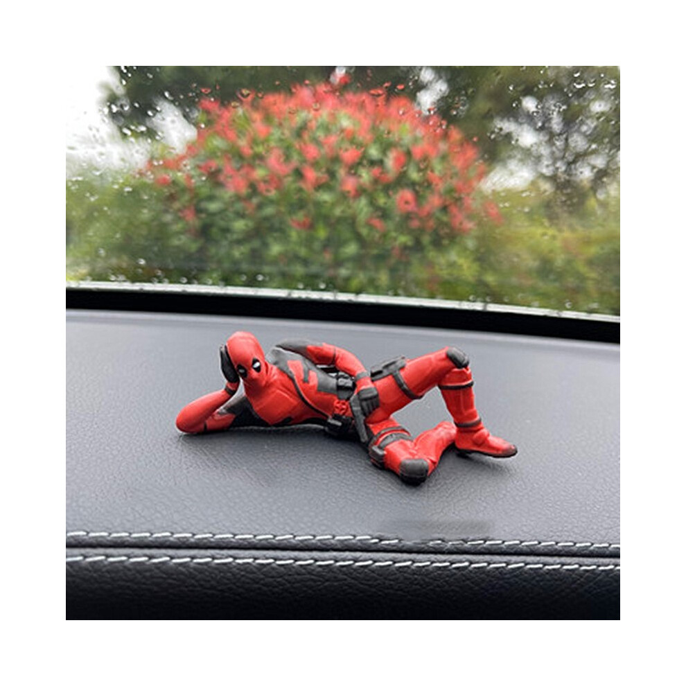 Maxpower (1) Anime Deadpool Action Figure Car Interior Decoration Toys Sitting Model X-Men Mini Figurine Pendant