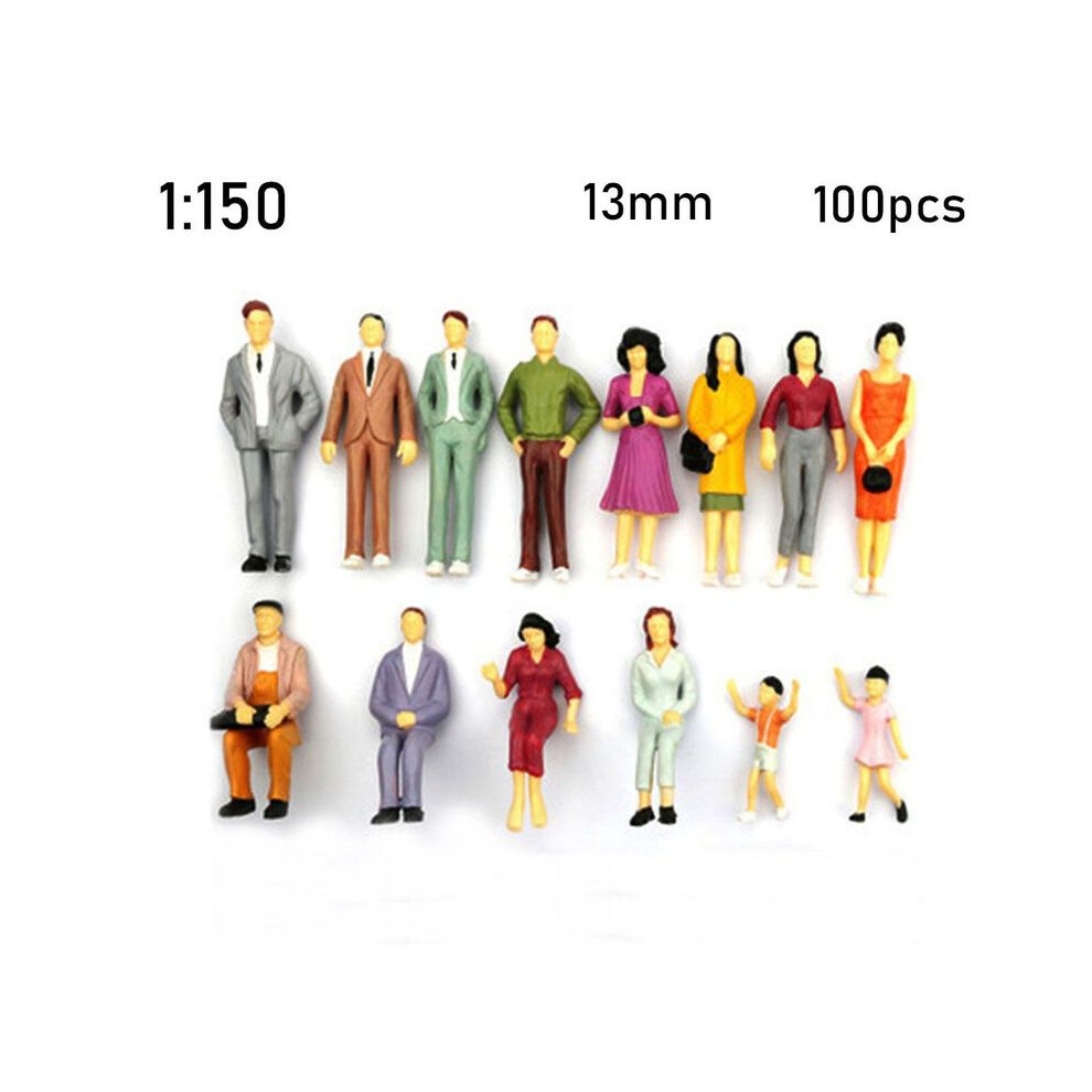Maxpower (13Mm) 100Pcs 1:100/1:150/1:75/1:50 Scale Plastic People Figures Model Building Passengers Diy Character Mixed